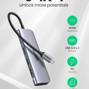 Ugreen-70411-6-in-1-USB-C-PD-Adapter-with-4K-HDMI-Hub-2